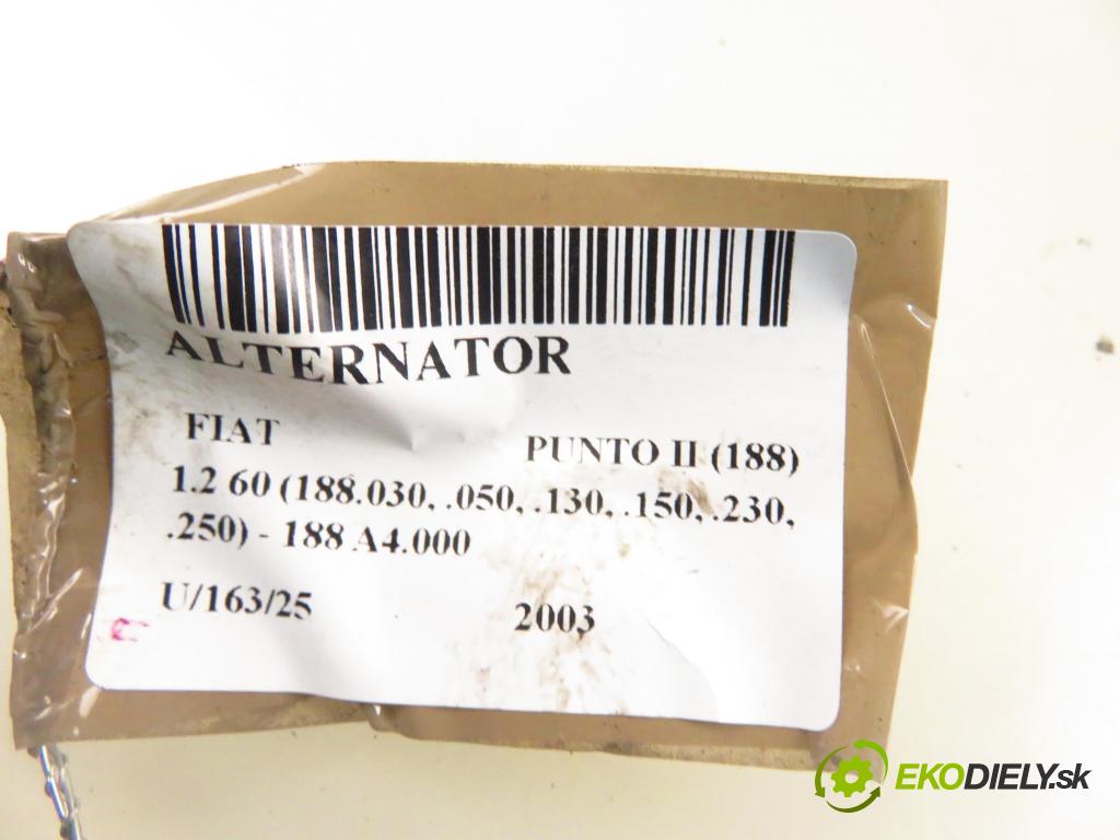 FIAT PUNTO (188_) HB 2003 44,00 1.2 60 - 188 A4.000 1242,00 Alternátor 46843093 ; MS1022118220 (Alternátor)