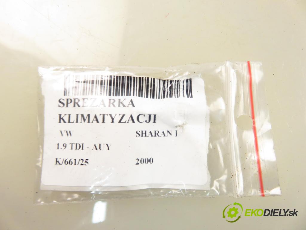 VW SHARAN (7M8, 7M9, 7M6) MINIVAN 2000 85,00 1.9 TDI PD 115 - AUY 1896,00 KOMPRESOR: klimatizácie 7M3820803B ; 6M2H19D629AA (Kompresor klimatizácie)