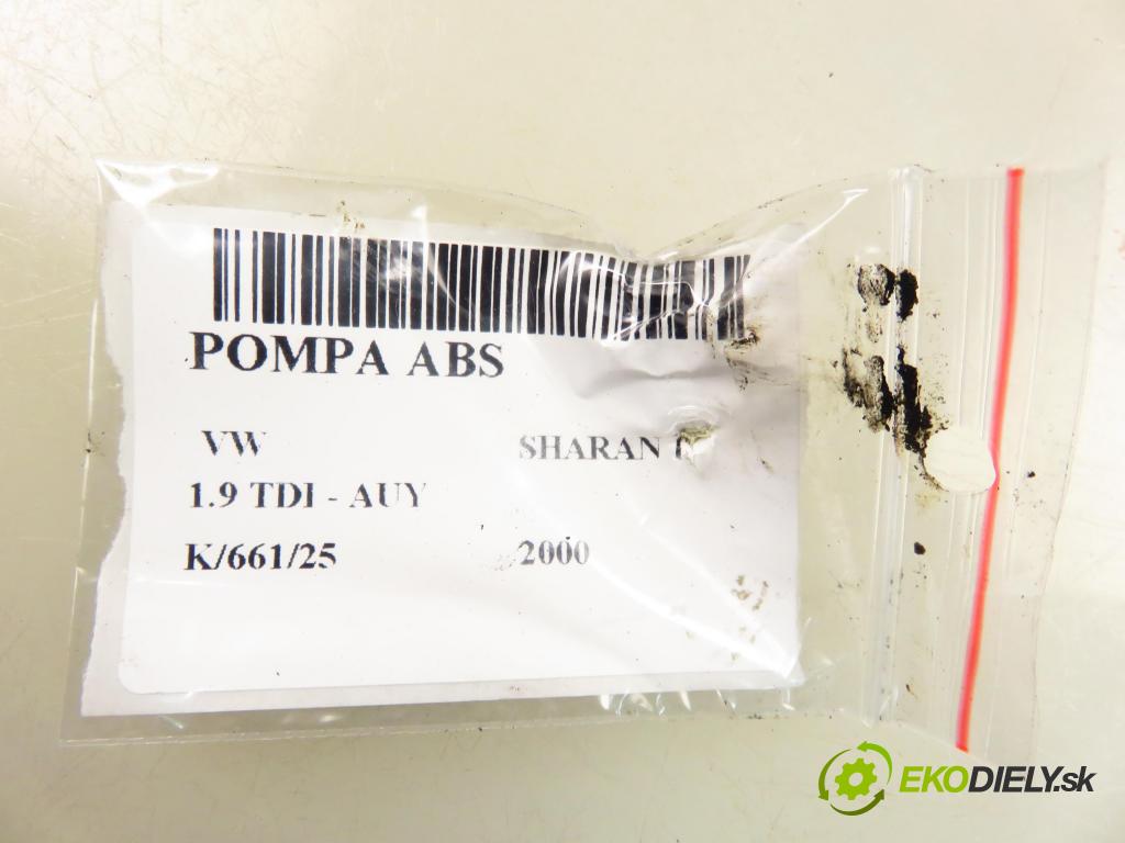VW SHARAN (7M8, 7M9, 7M6) MINIVAN 2000 85,00 1.9 TDI PD 115 - AUY 1896,00 Pumpa ABS 7M3907379B ; 10094703093 (Pumpa ABS)