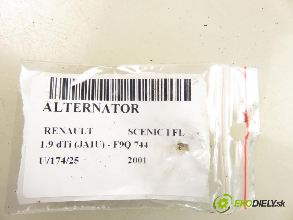 RENAULT SCENIC I (JA0/1_) MINIVAN 2001 59,00 1.9 dTi 80 - F9Q 744 1870,00 Alternátor 8200054588 (Alternátor)