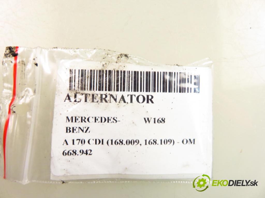 MERCEDES-BENZ KLASA A (W168) HB 2003 70,00 A 170 CDI 95 - OM 668.942 1689,00 Alternátor 6681540202 ; SG15L026 (Alternátor)