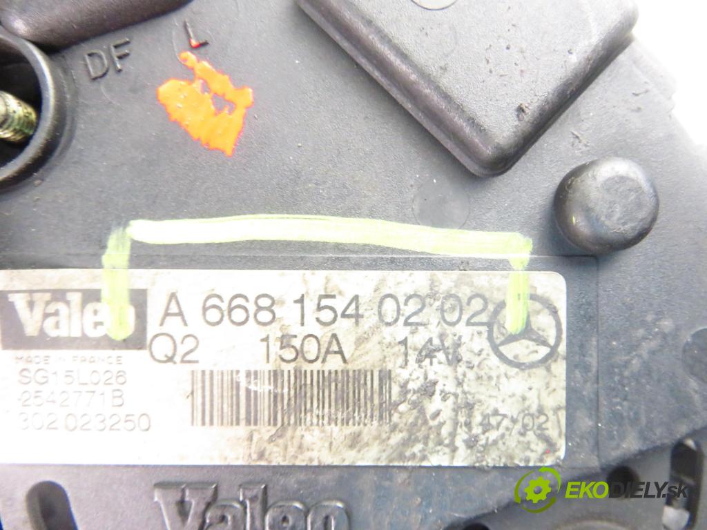 MERCEDES-BENZ KLASA A (W168) HB 2003 70,00 A 170 CDI 95 - OM 668.942 1689,00 Alternátor 6681540202 ; SG15L026 (Alternátor)