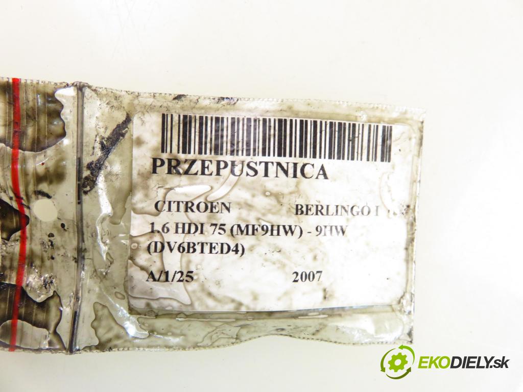 CITROEN BERLINGO / BERLINGO FIRST nadwozie wielkoprzestrzenne (MPV) KOMBIVAN 2007 55,00 1.6 HDI 75 (MF9HW) - 9HW (DV6BTED4) 1560,00 Škrtiaca klapka 9660030580 (Škrtiaca klapka)