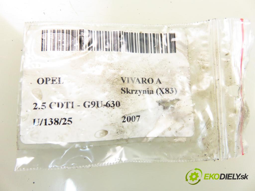 OPEL VIVARO A Skrzynia (X83) FURGON 2007 84,00 2.5 CDTI - G9U 630 2464,00 Rúra intercoolera turba 8200472406D ; 93856817