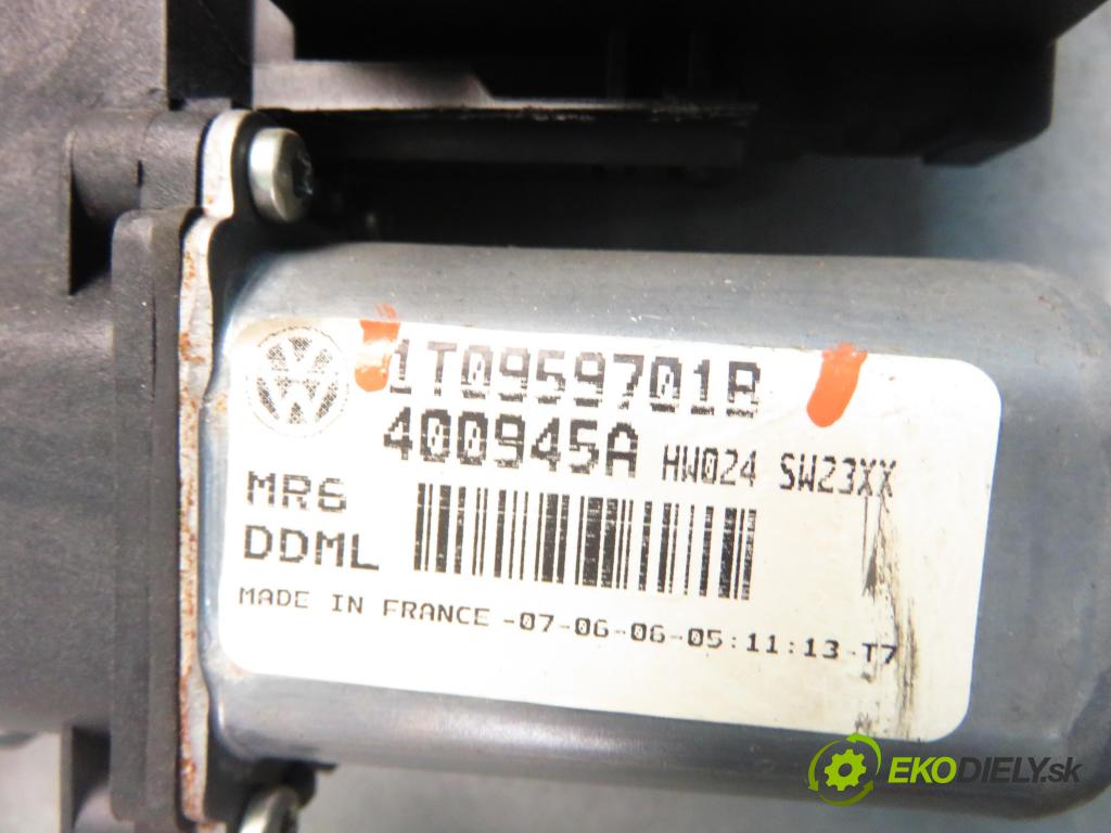 VW TOURAN (1T1, 1T2) MINIVAN 2006 103,00 2.0 TDI 16V 140 - BKD 1968,00 mechanismus oken 1T0959701B ; 1K0959793G