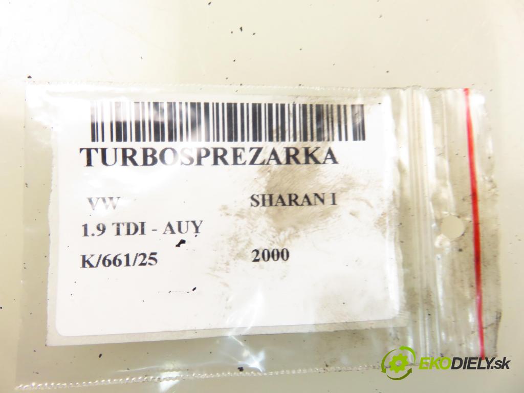 VW SHARAN (7M8, 7M9, 7M6) MINIVAN 2000 85,00 1.9 TDI PD 115 - AUY 1896,00 Turbodúchadlo 038253019N (Turbodúchadlo (kompletné))
