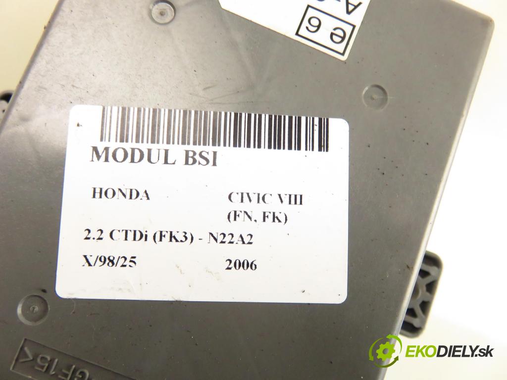 HONDA CIVIC VIII (FN, FK) HB 2006 103,00 2.2 CTDi (FK3) 140 - N22A2 2204,00 MODUL BSI 37832LN