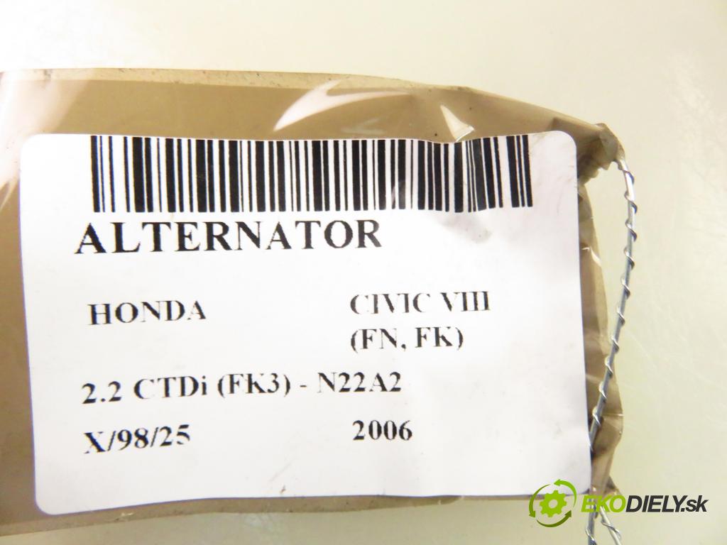 HONDA CIVIC VIII (FN, FK) HB 2006 103,00 2.2 CTDi (FK3) 140 - N22A2 2204,00 Alternátor 1042104860 (Alternátor)