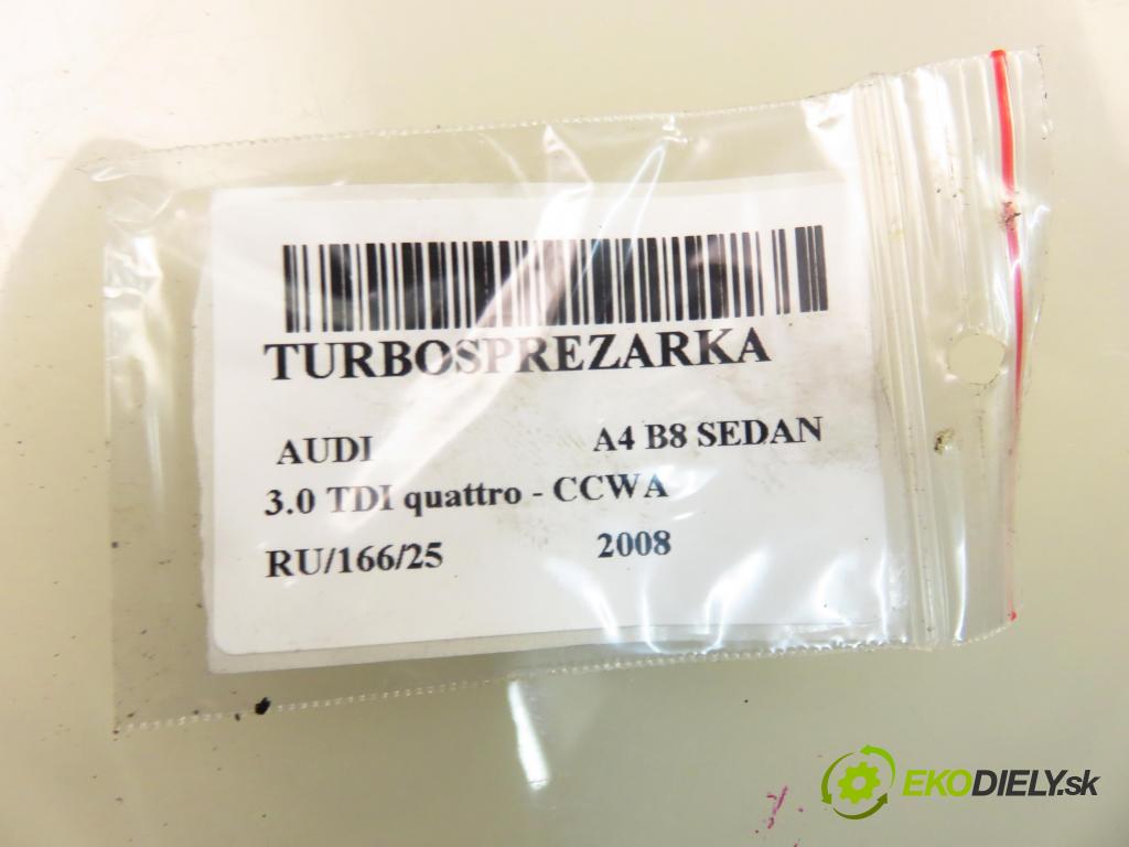 AUDI A4 (8K2, B8) SEDAN 2008 176,00 3.0 TDI quattro - CCWA 2967,00 Turbodúchadlo 059145722S (Turbodúchadlo (kompletné))