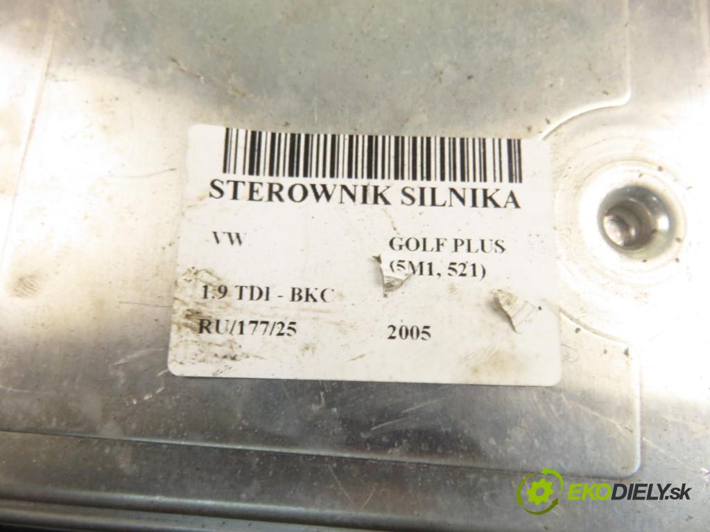 VW GOLF PLUS (5M1, 521) HB 2005 77,00 1.9 TDI PD 105 - BKC 1896,00 Riadiaca jednotka Motor 03G906021KQ ; 0281013233