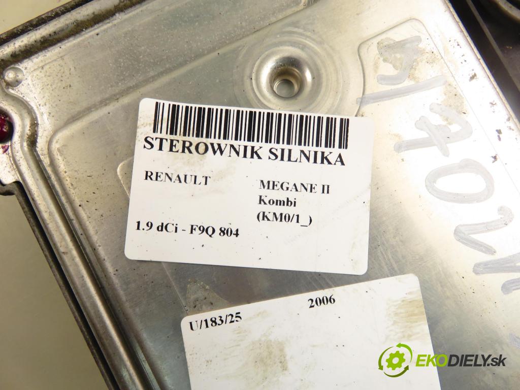 RENAULT MEGANE II Kombi (KM0/1_) KOMBI 2006 96,00 1.9 dCi - 131  F9Q 804  1870,00 Riadiaca jednotka Motor 8200527725 ; 8200527756 ; 0281012589