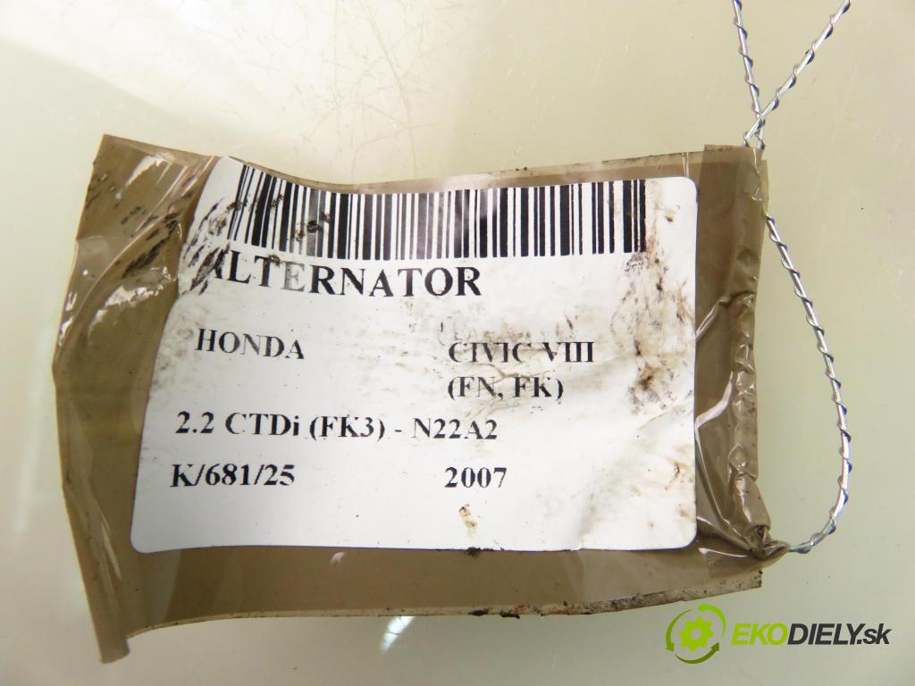 HONDA CIVIC VIII (FN, FK) HB 2007 103,00 2.2 CTDi (FK3) 140 - N22A2 2204,00 Alternátor 1042104860 (Alternátor)