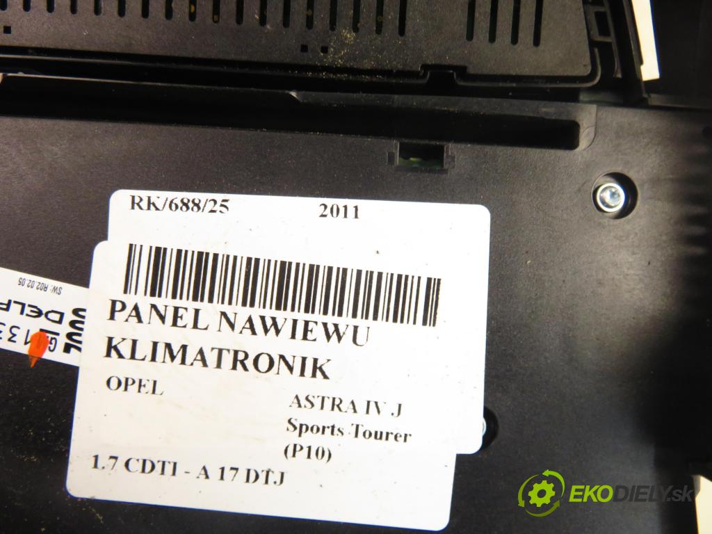 OPEL ASTRA J Sports Tourer (P10) KOMBI 2011 81,00 1.7 CDTI - A 17 DTJ 1686,00 Panel kúrenia KLIMATRONIK 13346052 ; 13346092