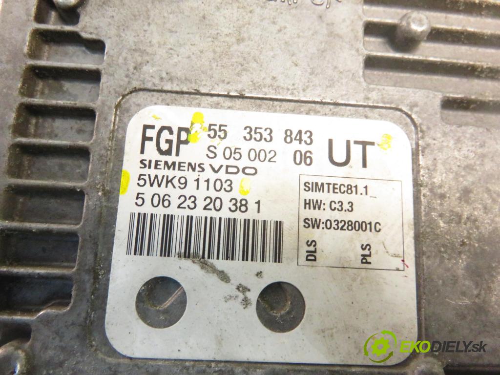 OPEL ZAFIRA B (A05) MINIVAN 2005 110,00 2.2 150 - Z 22 YH 2198,00 Riadiaca jednotka Motor 55353843UT ; 5WK91103
