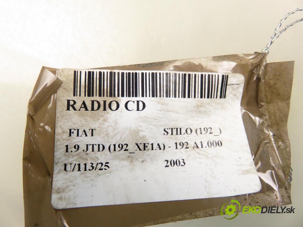 FIAT STILO (192_) HB 2003 85,00 1.9 JTD 115 - 192 A1.000 1910,00 RADIO CD 735296997