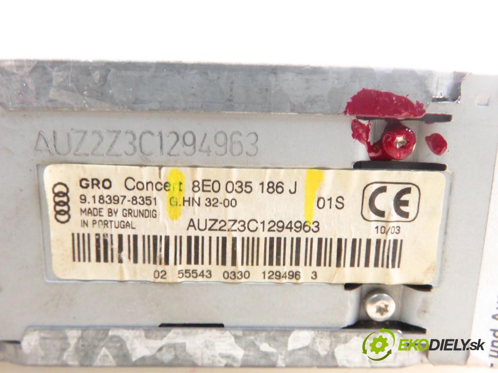 AUDI A4 (8E2, B6) SEDAN 2003 96,00 1.9 TDI quattro - AVF 1896,00 RADIO CD 8E0035186J