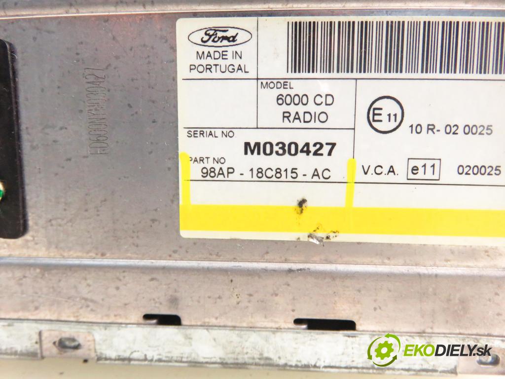 FORD MONDEO III (B5Y) LIFTBACK 2001 96,00 1.8 SCi - CFBA 1798,00 RADIO 98AP18C815AC