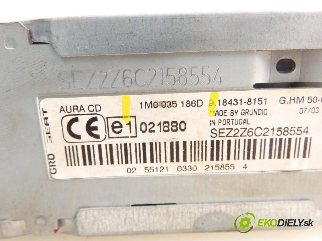 SEAT LEON (1M1) HB 2003 81,00 1.9 TDI 110 - ASV 1896,00 RADIO CD 1M0035186D