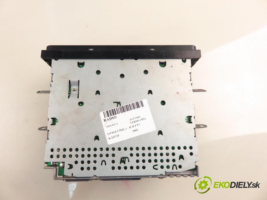 TOYOTA AVENSIS VERSO (_M2_) MINIVAN 2002 85,00 2.0 D (CLM20_) - 1CD-FTV 1995,00 RADIO CD 8612028382