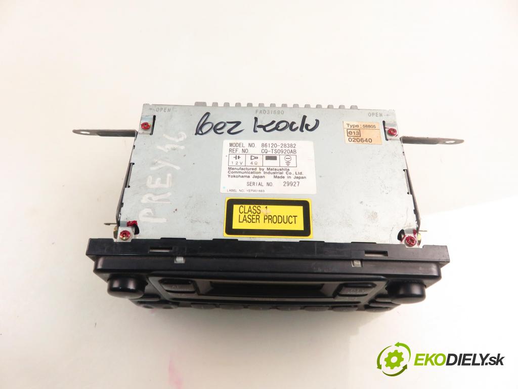 TOYOTA AVENSIS VERSO (_M2_) MINIVAN 2002 85,00 2.0 D (CLM20_) - 1CD-FTV 1995,00 RADIO CD 8612028382