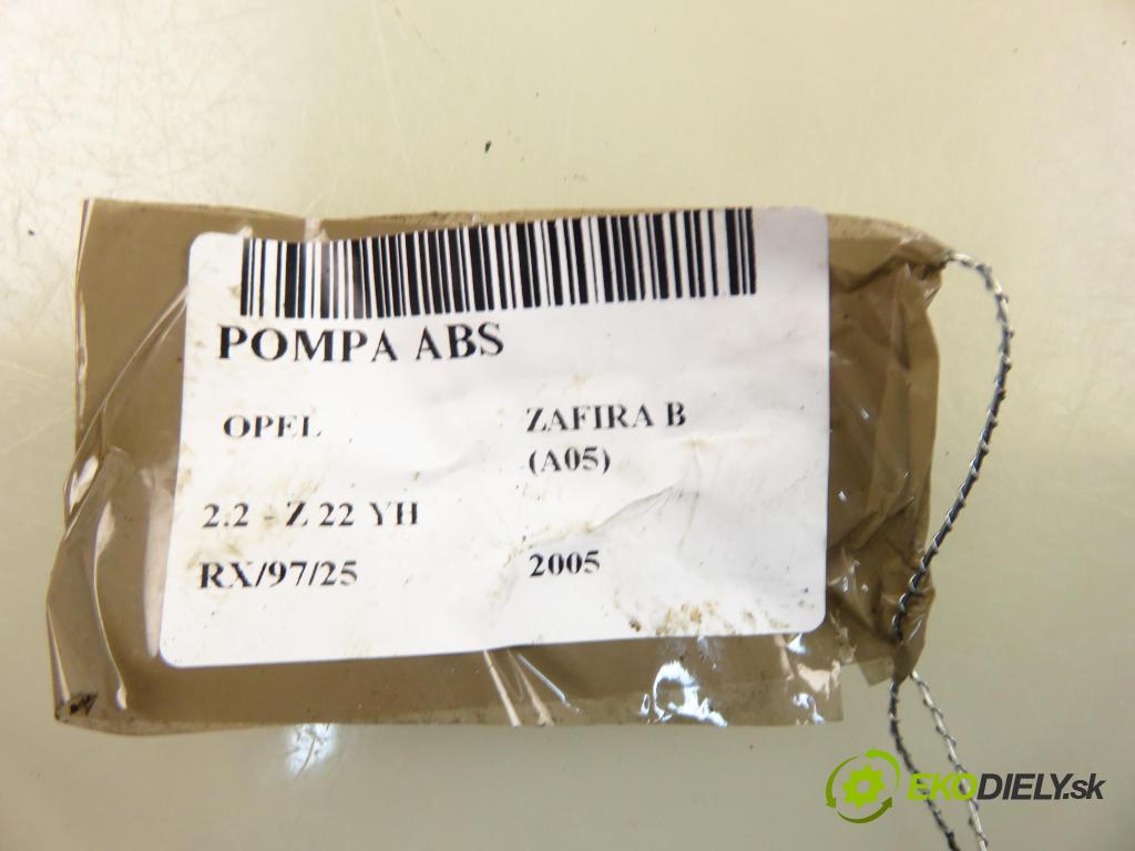 OPEL ZAFIRA B (A05) MINIVAN 2005 110,00 2.2 150 - Z 22 YH 2198,00 Pumpa ABS 10020602484 ; 13234911AS (Pumpa ABS)