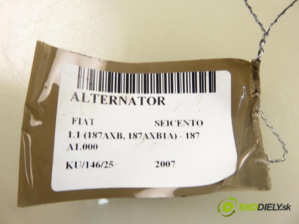 FIAT SEICENTO / 600 (187_) HB 2007 40,00 1.1 54 - 187 A1.000 1108,00 Alternátor  (Alternátor)