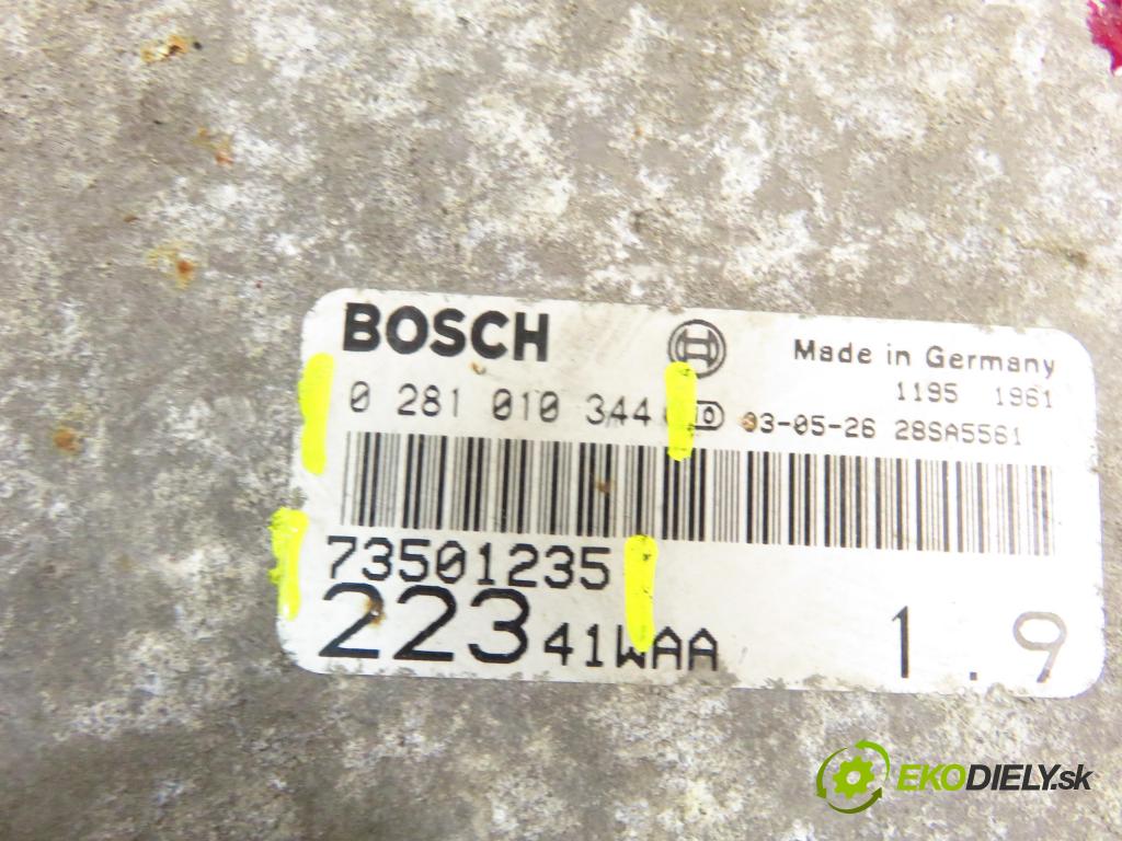 FIAT DOBLO Cargo (223_) FURGON 2003 74,00 1.9 JTD 100 - 182 B9.000 1910,00 Riadiaca jednotka Motor 73501235 ; 0281010344