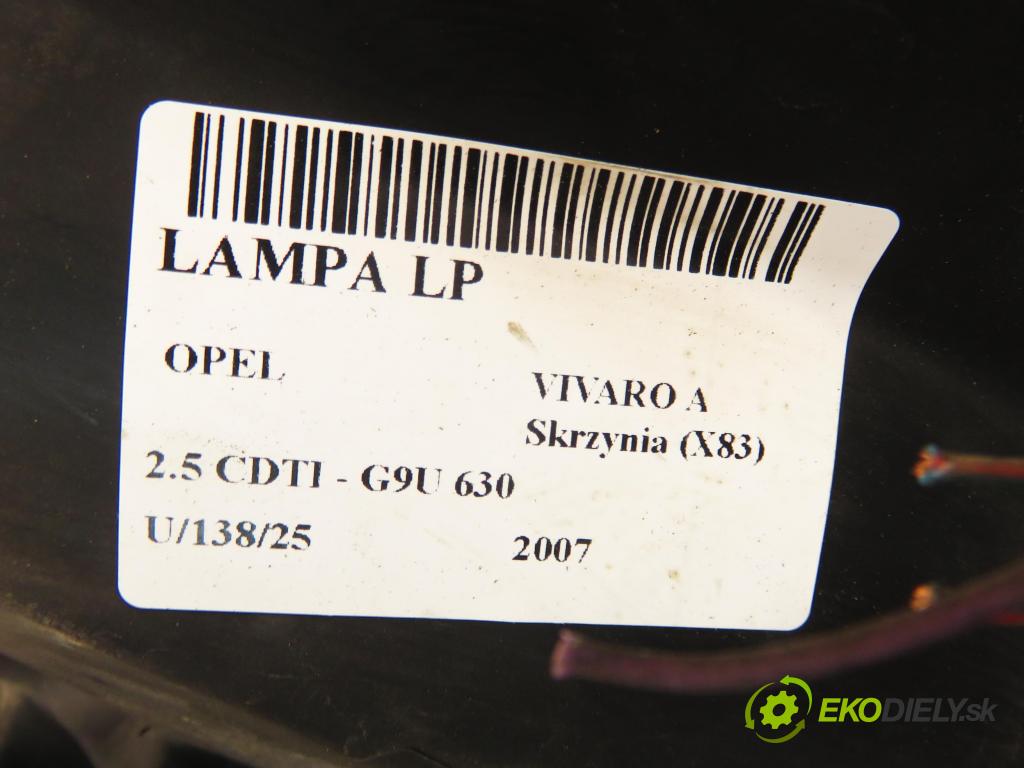 OPEL VIVARO A Skrzynia (X83) FURGON 2007 84,00 2.5 CDTI - G9U 630 2464,00 světlo LP 8200701354 ; 93859829