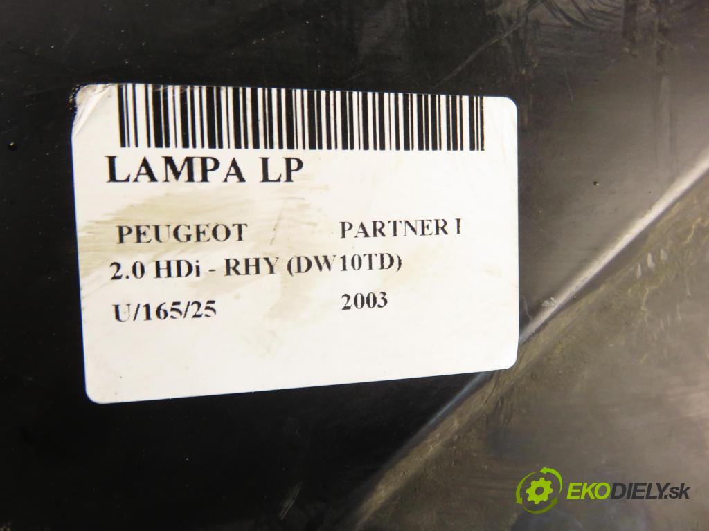 PEUGEOT PARTNER Skrzynia (5_, G_) FURGON 2003 66,00 2.0 HDi - RHY (DW10TD) 1997,00 světlo LP 7998D6204ZA