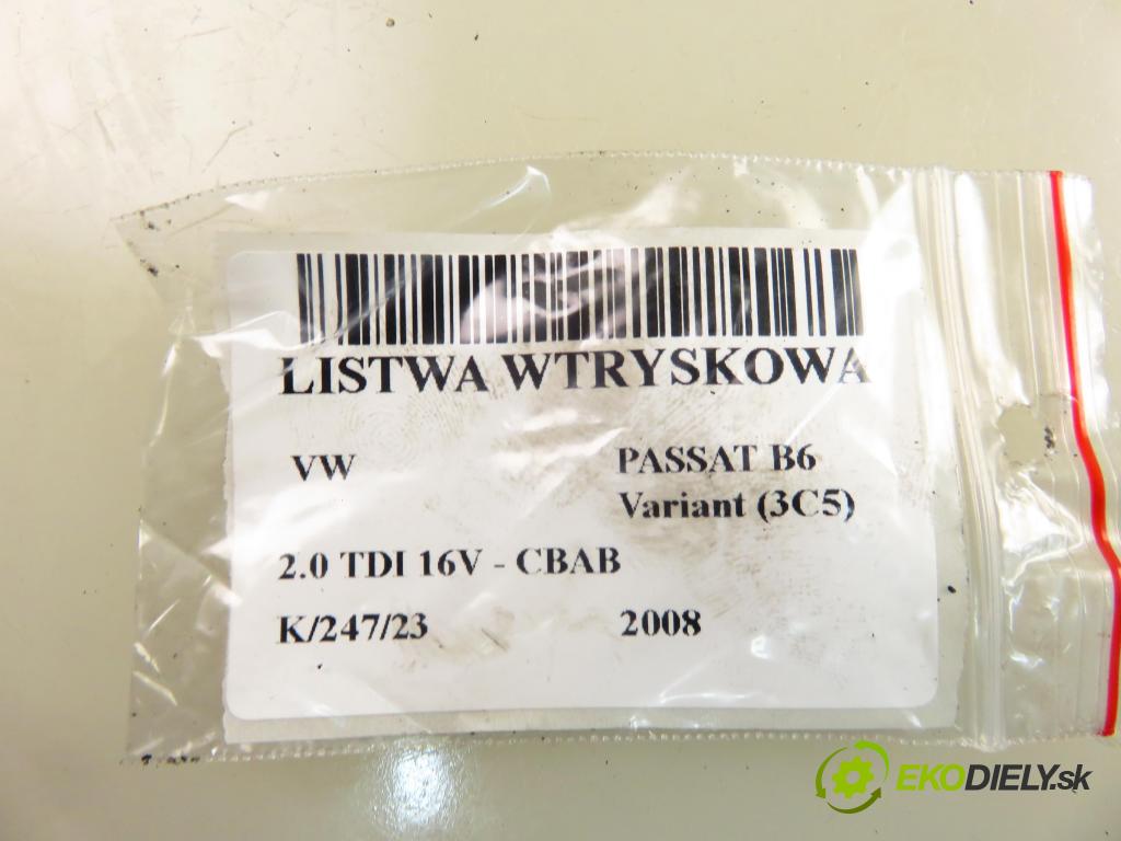 VW PASSAT B6 Variant (3C5) KOMBI 2008 103,00 2.0 TDI CR 16V 140 - CBAB 1968,00 Lišta vstrekovacia 03L089C ; 057130764H ; 0281006003 (Vstrekovacia lišta)