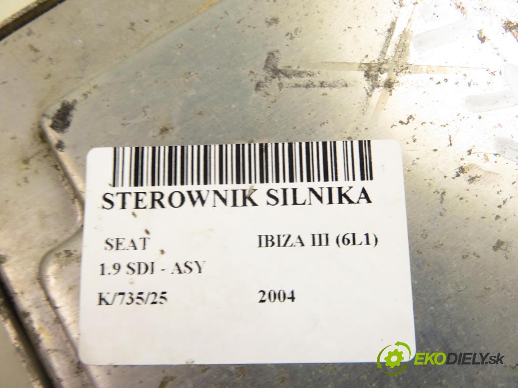 SEAT IBIZA III (6L1) HB 2004 47,00 1.9 SDI - ASY 1896,00 Riadiaca jednotka Motor 038906012HP ; 0281011320