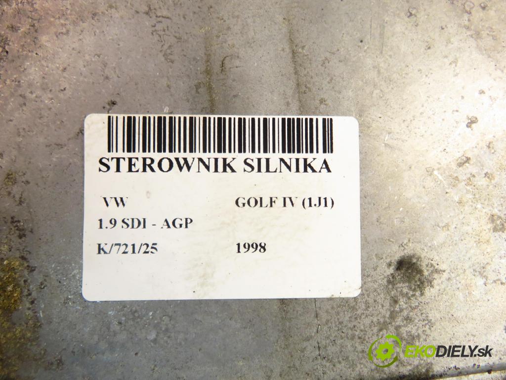VW GOLF IV (1J1) HB 1998 50,00 1.9 SDI - AGP 1896,00 Riadiaca jednotka Motor 038906013 ; 0281001759