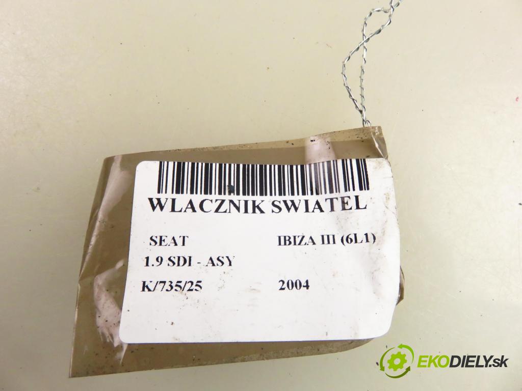 SEAT IBIZA III (6L1) HB 2004 47,00 1.9 SDI - ASY 1896,00 prepínač svetlá 6L1941531AF
