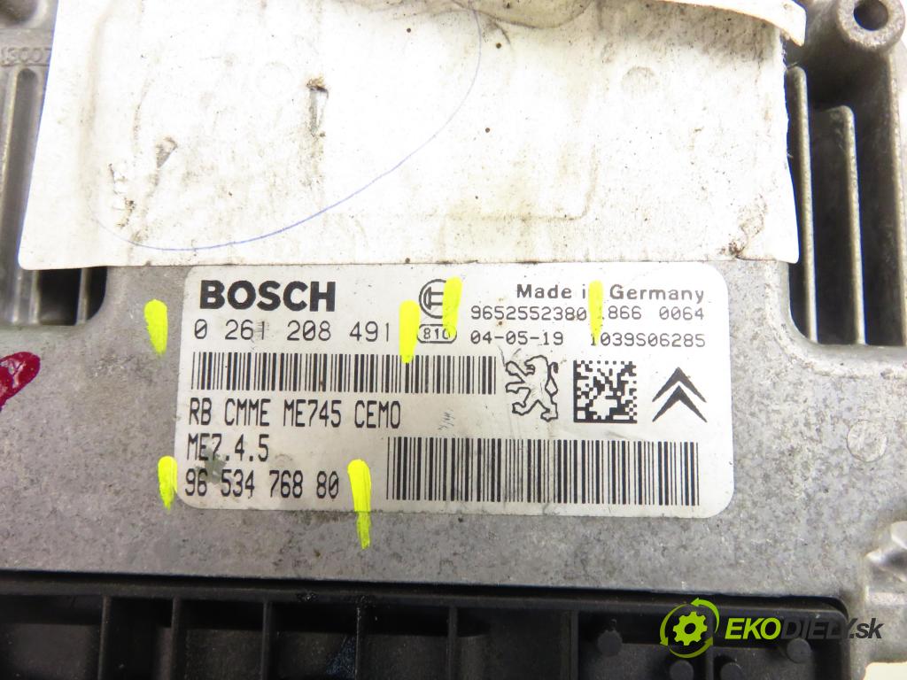 CITROEN C4 I (LC_) HB 2005 80,00 1.6 16V - NFU (TU5JP4) 1587,00 Riadiaca jednotka Motor 9653476880 ; 9652552380 ; 0261208491