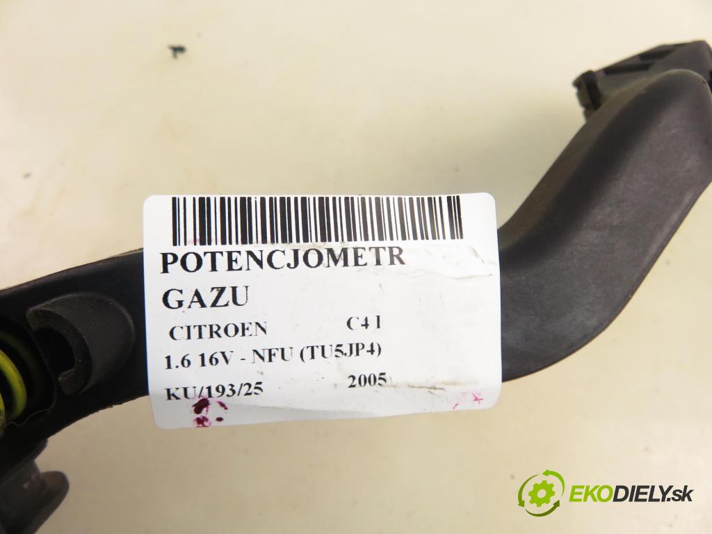CITROEN C4 I (LC_) HB 2005 80,00 1.6 16V - NFU (TU5JP4) 1587,00 potenciometr plynového pedálu 0280755001 ; 9650889180 (Pedály)