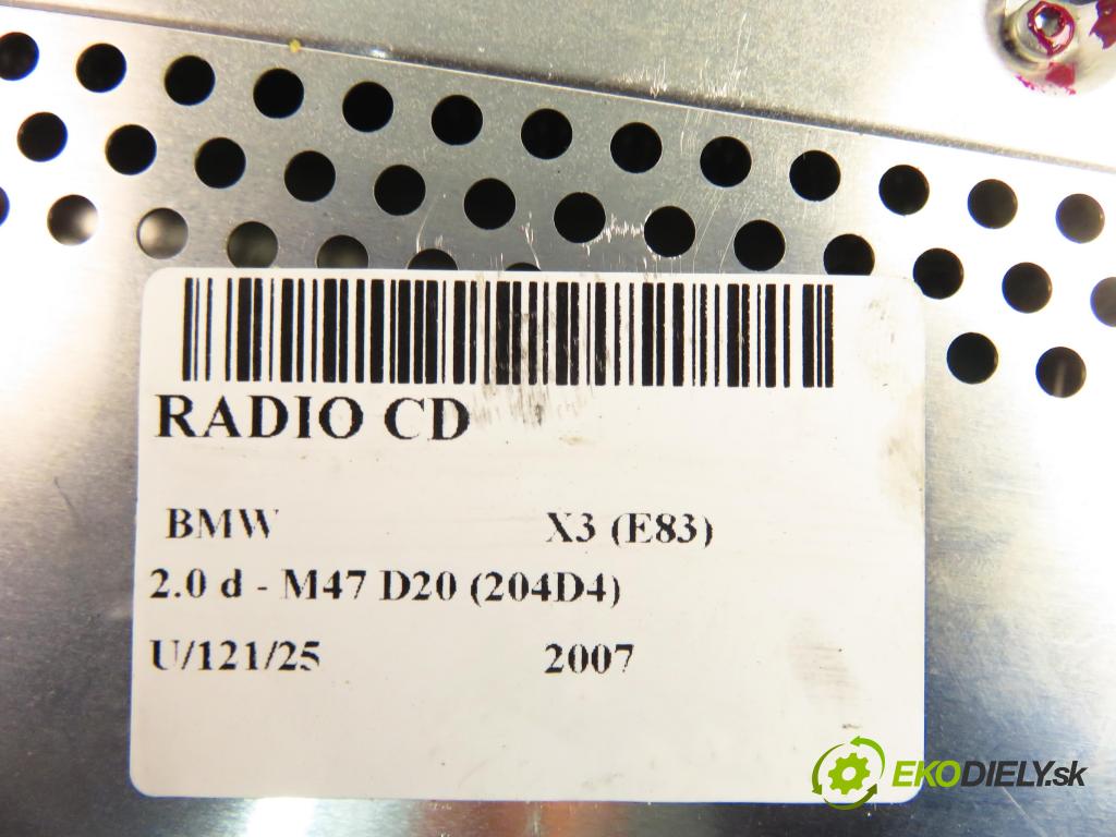 BMW X3 (E83) SUV 2007 110,00 2.0 d 150 - M47 D20 (204D4) 1995,00 RADIO 9129526