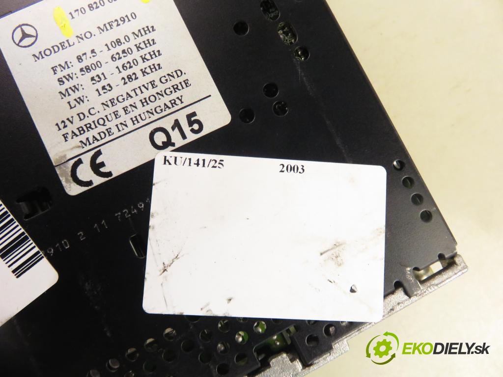 MERCEDES-BENZ KLASA A (W168) HB 2003 70,00 A 170 CDI 95 - OM 668.942 1689,00 RADIO Modul 1708200386