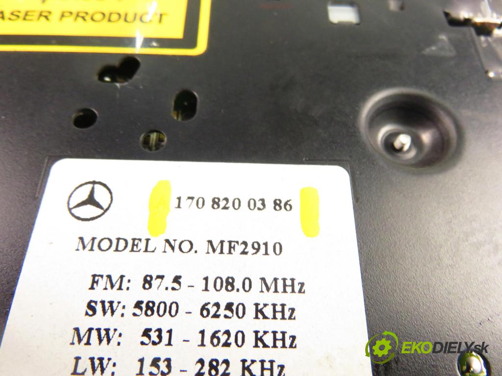MERCEDES-BENZ KLASA A (W168) HB 2003 70,00 A 170 CDI 95 - OM 668.942 1689,00 RADIO Modul 1708200386