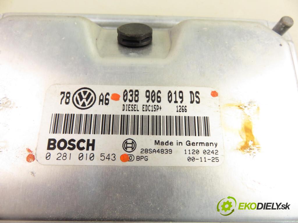 VW PASSAT B5.5 Variant (3B6) KOMBI 2002 96,00 1.9 TDI PD 130 - AVF 1896,00 Riadiaca jednotka Motor 038906019DS ; 0281010543