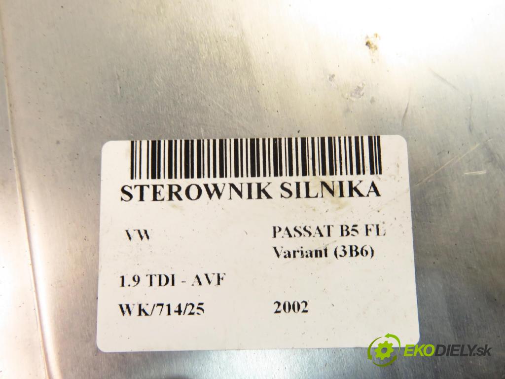 VW PASSAT B5.5 Variant (3B6) KOMBI 2002 96,00 1.9 TDI PD 130 - AVF 1896,00 Riadiaca jednotka Motor 038906019DS ; 0281010543