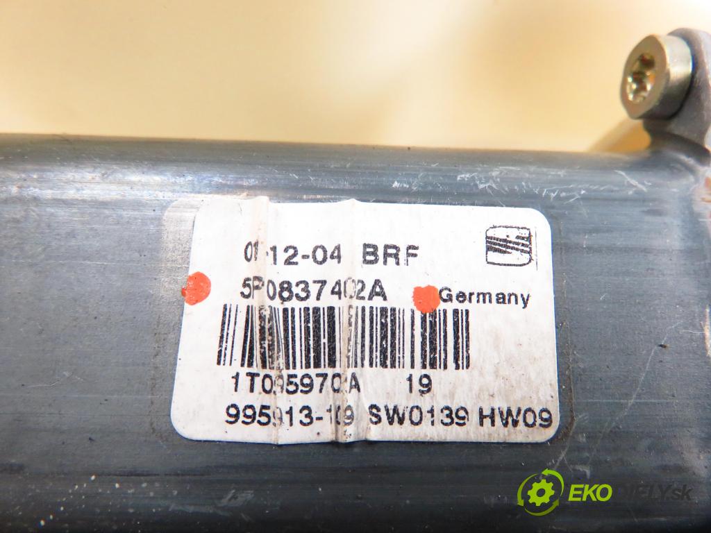 SEAT ALTEA (5P1) HB 2005 75,00 1.6 102 1595,00 mechanismus oken PPE 1K0959792D ; 5P0837402A