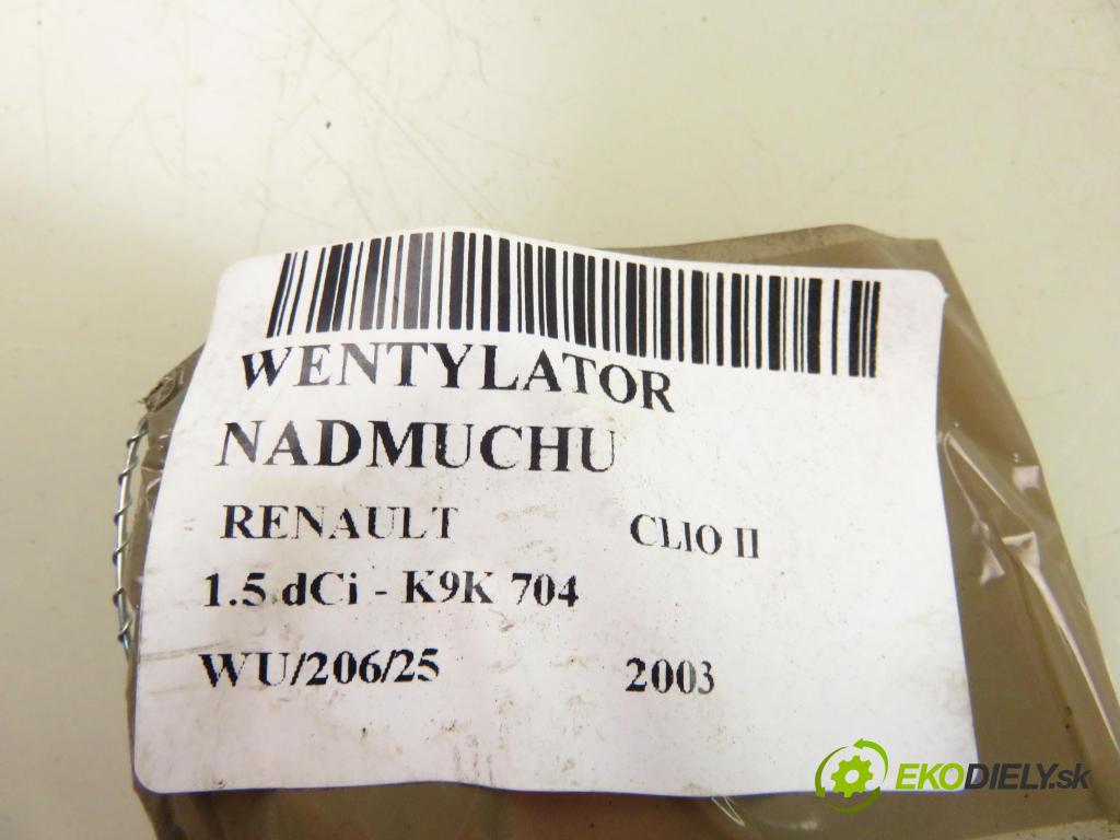 RENAULT CLIO II (BB_, CB_) HB 2003 42,00 1.5 dCi 1461,00 ventilátor větráku 