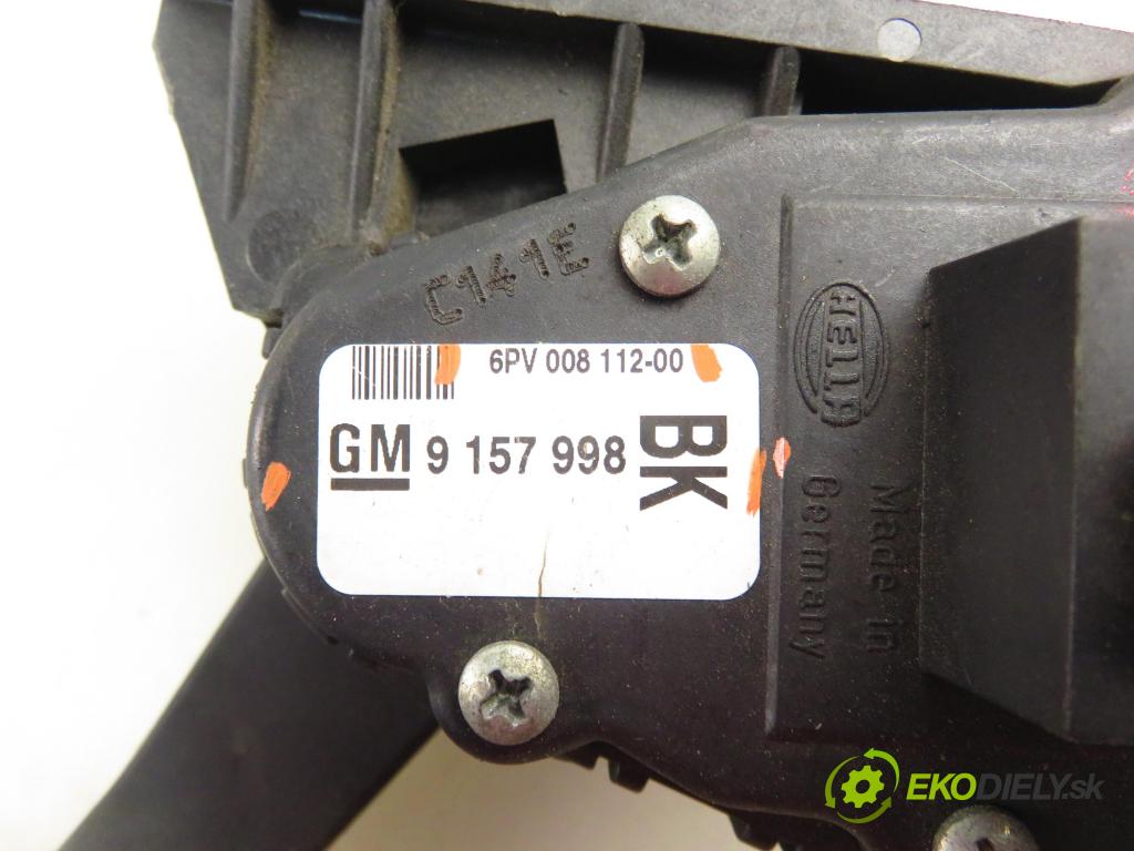 OPEL ASTRA G liftback (T98) HB 2002 62,00 1.6 8V - Z 16 SE 1598,00 Potenciometer plynu 9157998BK ; 6PV00811200 (Potenciometer plynového pedálu)