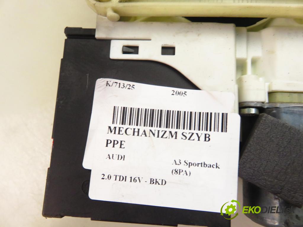 AUDI A3 Sportback (8PA) HB 2005 103,00 2.0 TDI 16V - BKD 1968,00 mechanismus oken PPE 8P0959802E