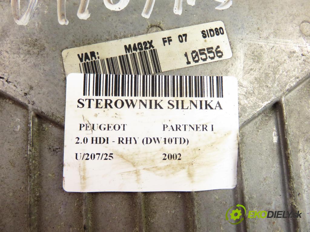 PEUGEOT PARTNER Combispace (5F) KOMBIVAN 2002 66,00 2.0 HDI - RHY (DW10TD) 1997,00 Riadiaca jednotka Motor 9644323980 ; 9646801080 ; 5WS40025ET