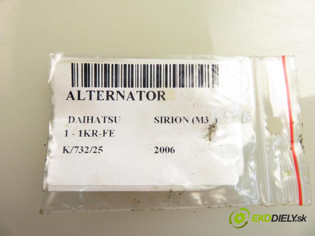DAIHATSU SIRION (M3_) HB 2006 51,00 1 - 1KR-FE 998,00 Alternátor (Alternátor)
