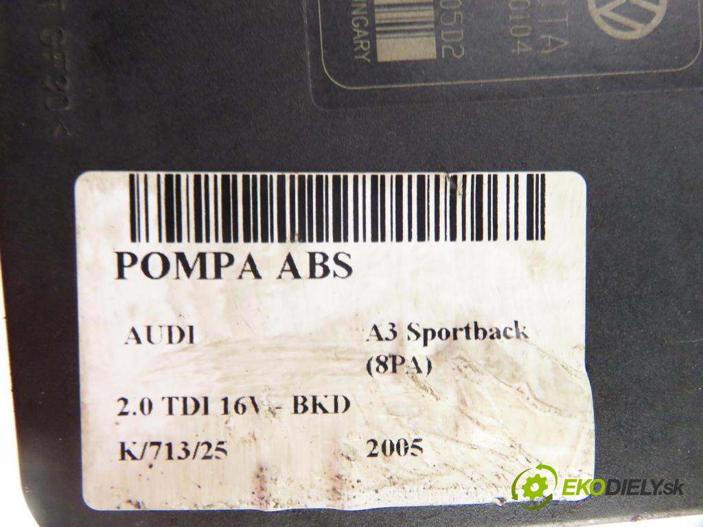 AUDI A3 Sportback (8PA) HB 2005 103,00 2.0 TDI 16V - BKD 1968,00 pumpa ABS 1K0907379K ; 10096003483 (Pumpy brzdové)