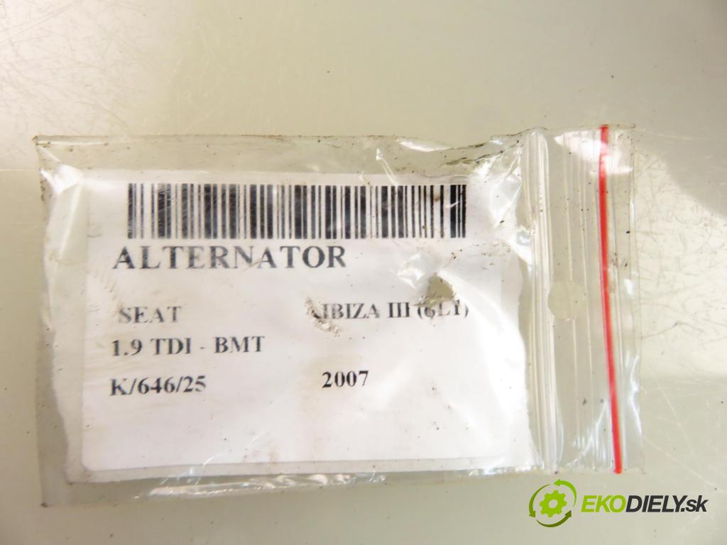 SEAT IBIZA III (6L1) HB 2007 74,00 1.9 TDI - BMT 1896,00 Alternátor 028903028E ; 0124515010 (Alternátor)