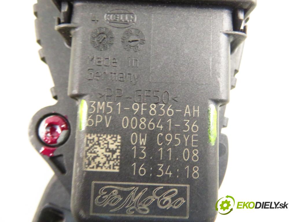 FORD C-MAX (DM2) MINIVAN 2009 80,00 1.6 TDCi - G8DB 1560,00 potenciometr plynového pedálu 3M519F836AH ; 6PV00864136 (Pedály)