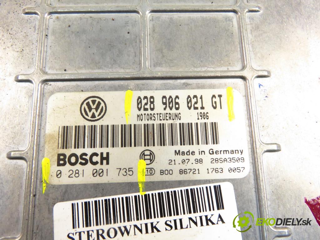 VW SHARAN (7M8, 7M9, 7M6) MINIVAN 1998 81,00 1.9 TDI 110 - AFN 1896,00 Riadiaca jednotka Motor 028906021GT ; 0281001735